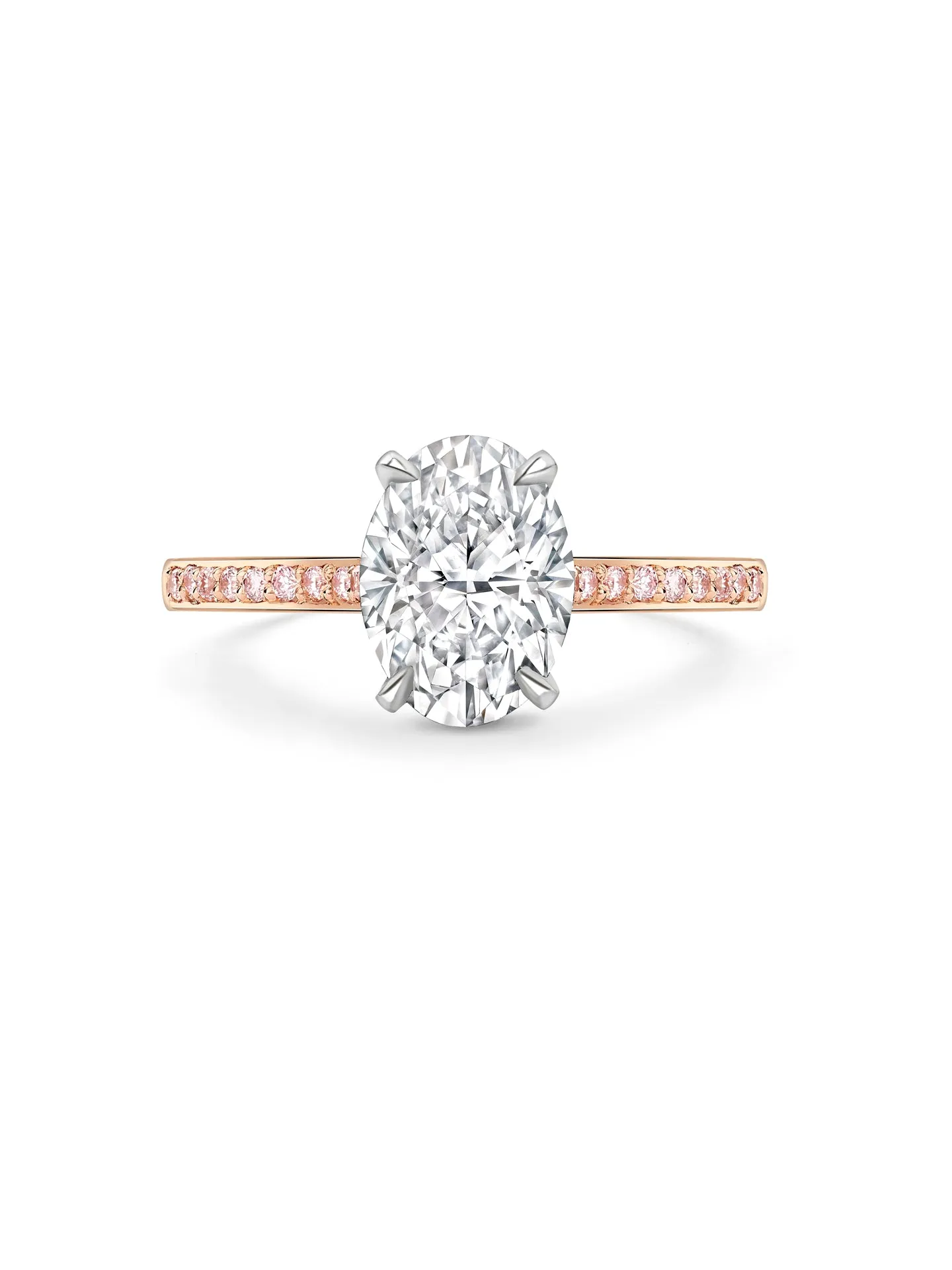 Classic Oval Diamond Rose Gold Engagement Ring