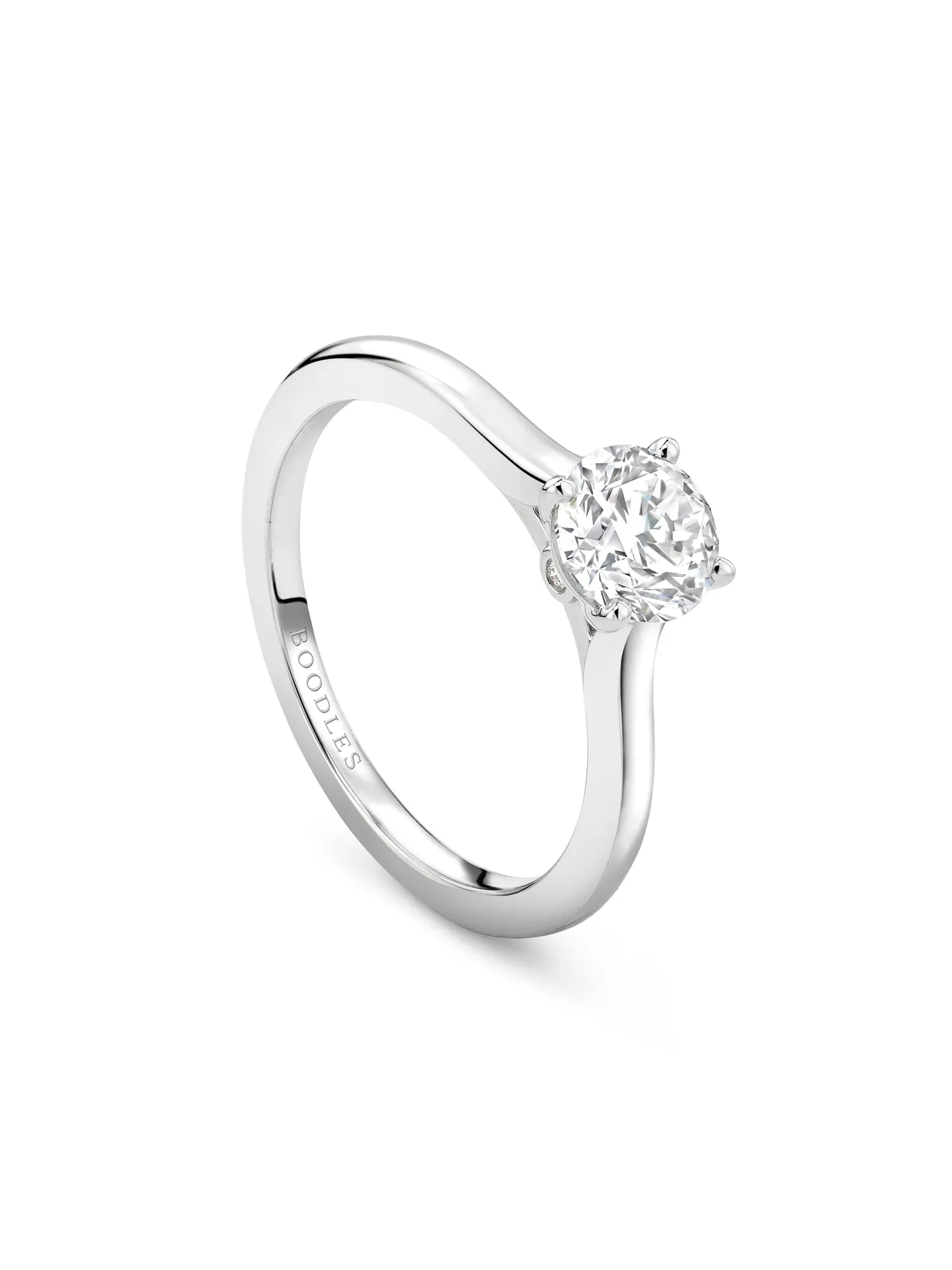 Classic Platinum Diamond Engagement Ring 0.9 Carat GVS1