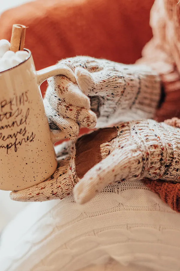 Cocoa Cloud Confetti Knit Tech Gloves in Stone