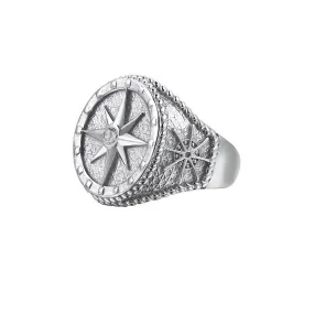 Compass Ring - Solid Silver