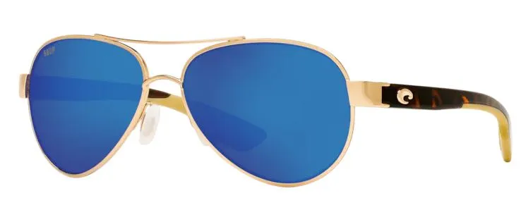 Costa Del Mar Loreto Rose Gold Frame - Blue Mirror 580 Plastic Lens - Polarized Sunglasses