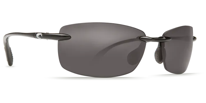 Costa Del Mar Mens Ballast Shiny Black Frame - Gray 580 Plastic Lens - Polarized Sunglasses