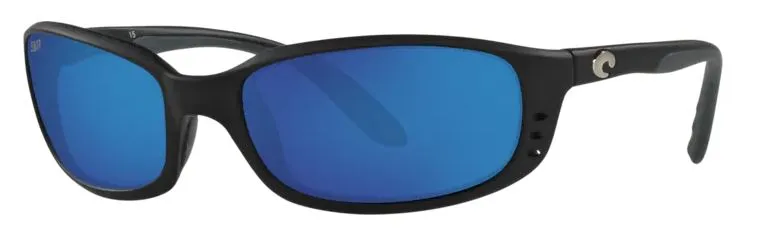 Costa Del Mar Mens Brine Matte Black Frame - Blue Mirror 580 Plastic Lens - Polarized Sunglasses