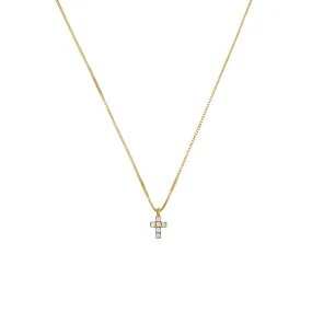 CROSS DIAMOND NECKLACE - GOLD