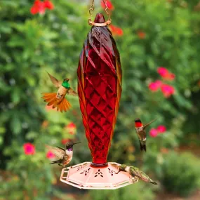 Crystal Spiral Glass Hummingbird Feeder