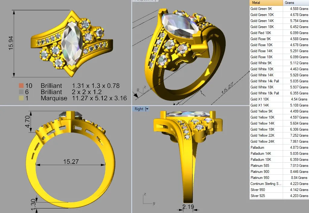 Cubic Zirconia Engagement Ring- Customer Designed Style 5219