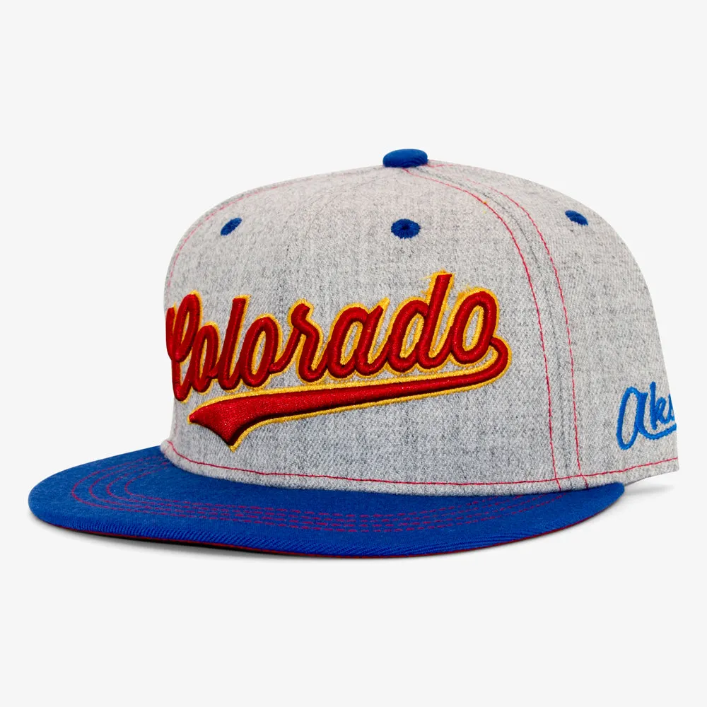 Cursive Colorado Snapback Hat