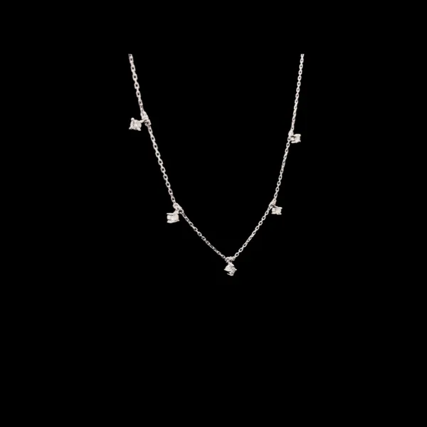 Dangling Round Diamond Choker