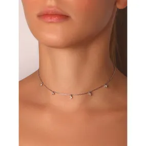 Dangling Round Diamond Choker