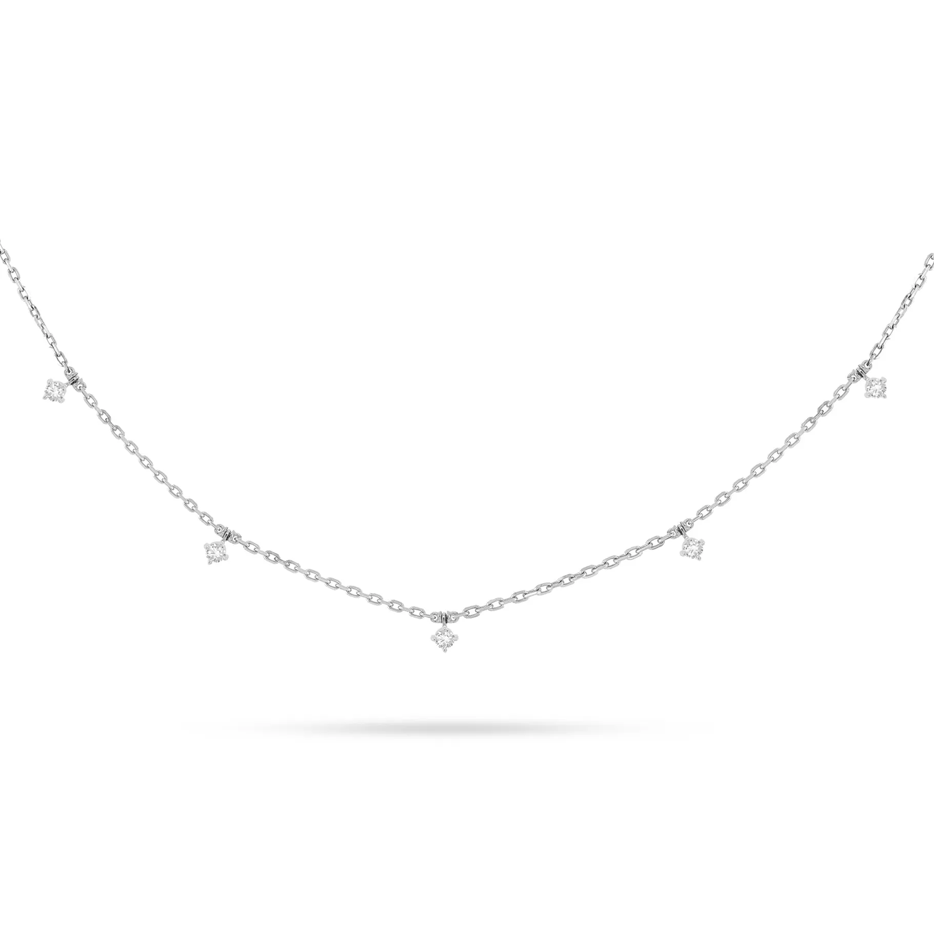 Dangling Round Diamond Choker