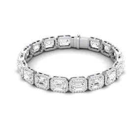 Delta Emerald Cut Moissanite Bracelet