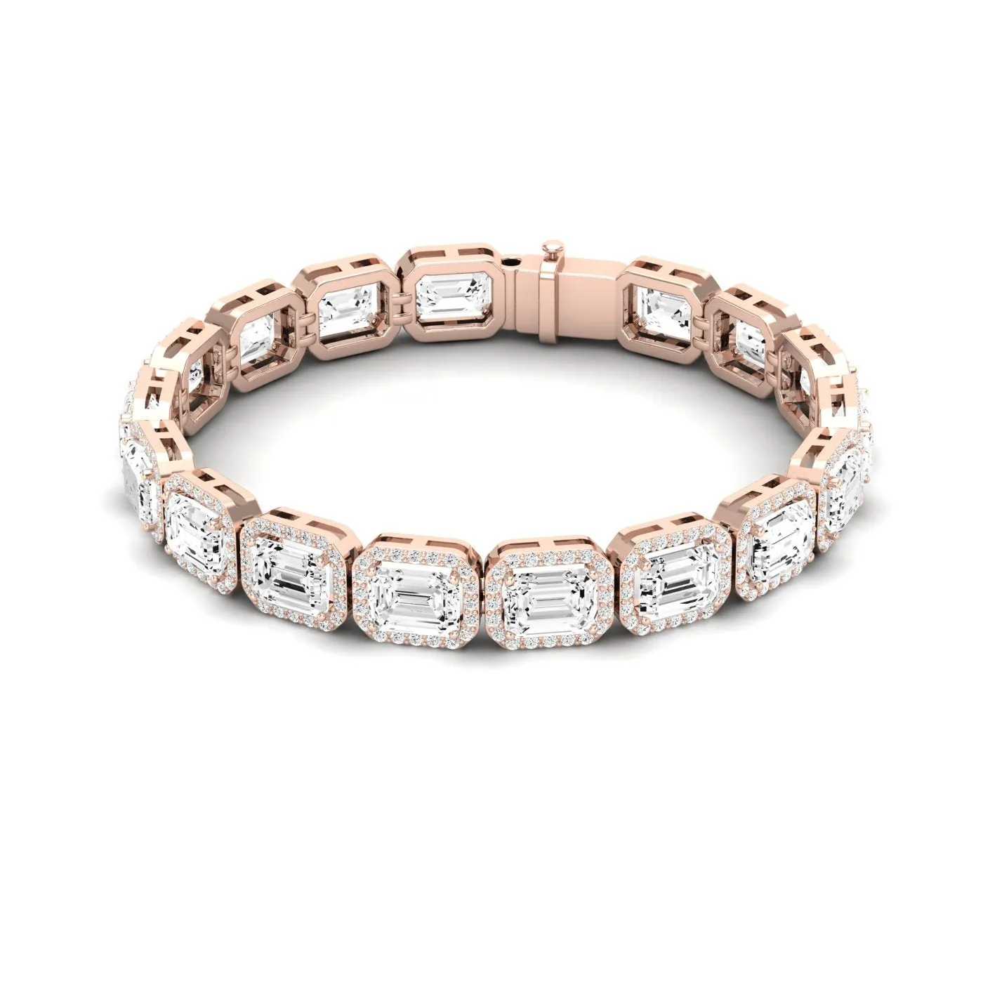 Delta Emerald Cut Moissanite Bracelet