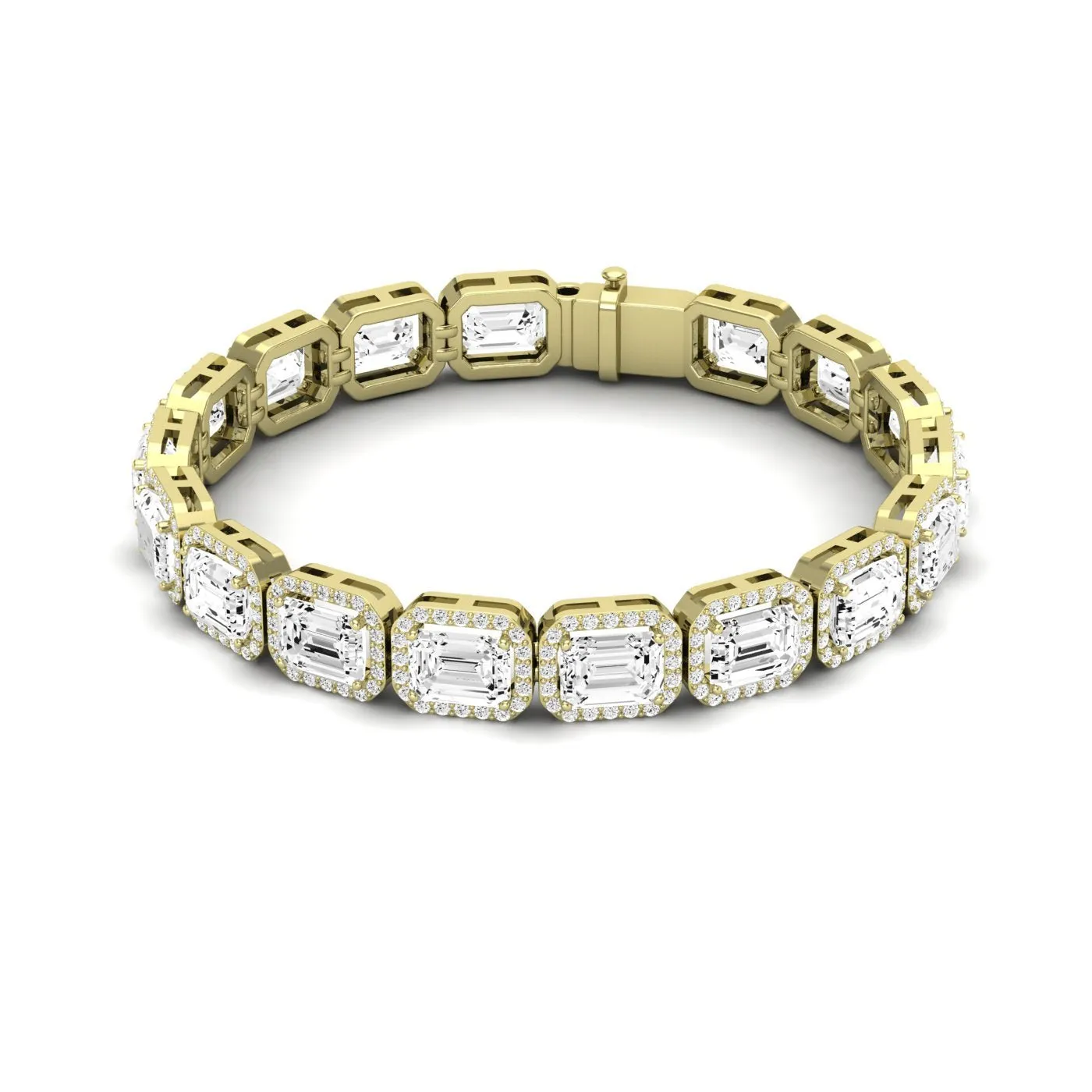 Delta Emerald Cut Moissanite Bracelet