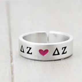 Delta Zeta Heart Ring