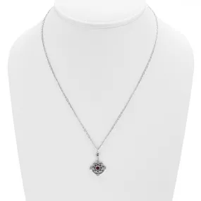 Dharmachakra Sterling Silver Garnet Love Necklace