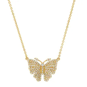 Diamond Flutter Butterfly Necklace