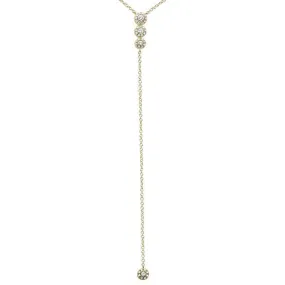 Diamond Halo Lariat Chain Necklace