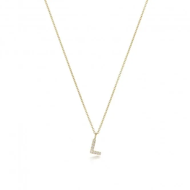 Diamond Jewellery 18ct Gold Diamond Initial Necklace NDQ154/L