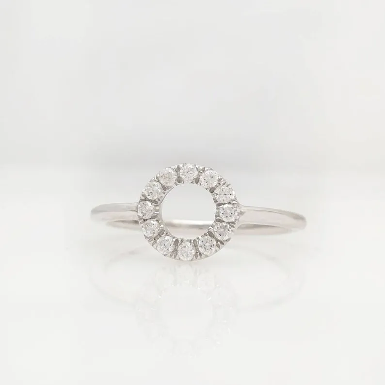 Diamond Open Circle Ring