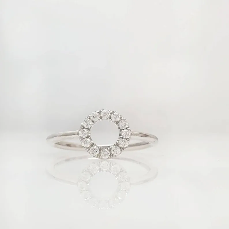 Diamond Open Circle Ring