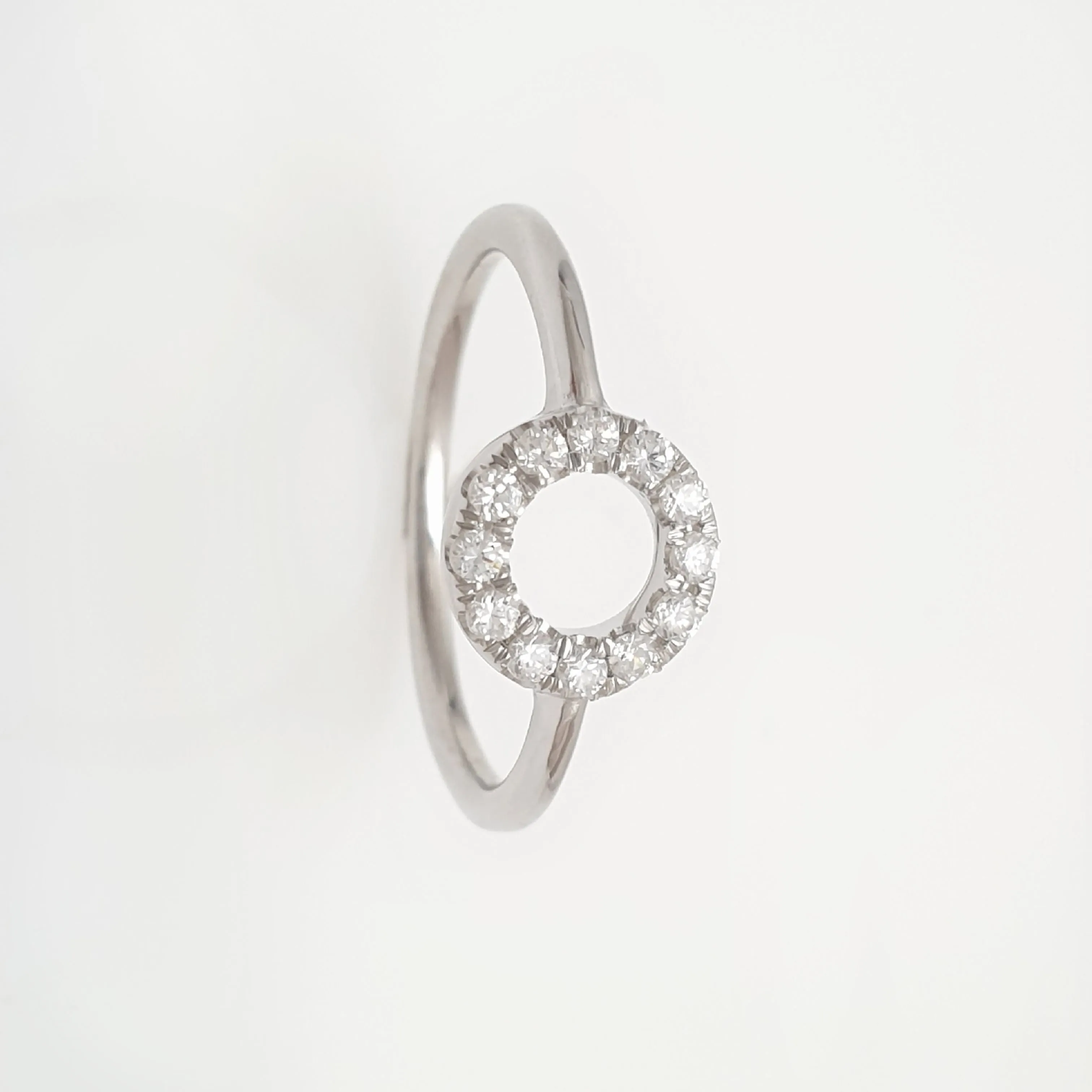 Diamond Open Circle Ring