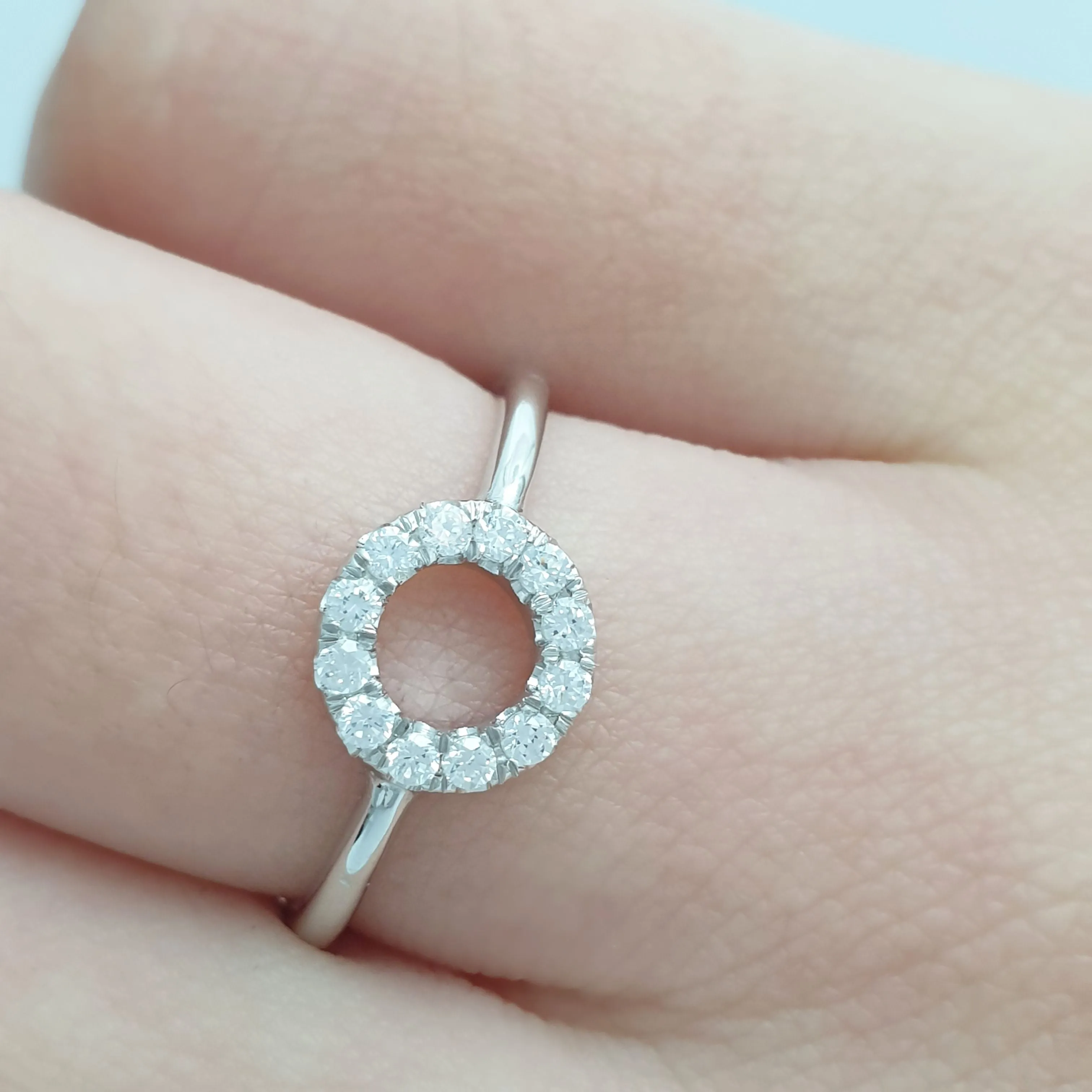 Diamond Open Circle Ring