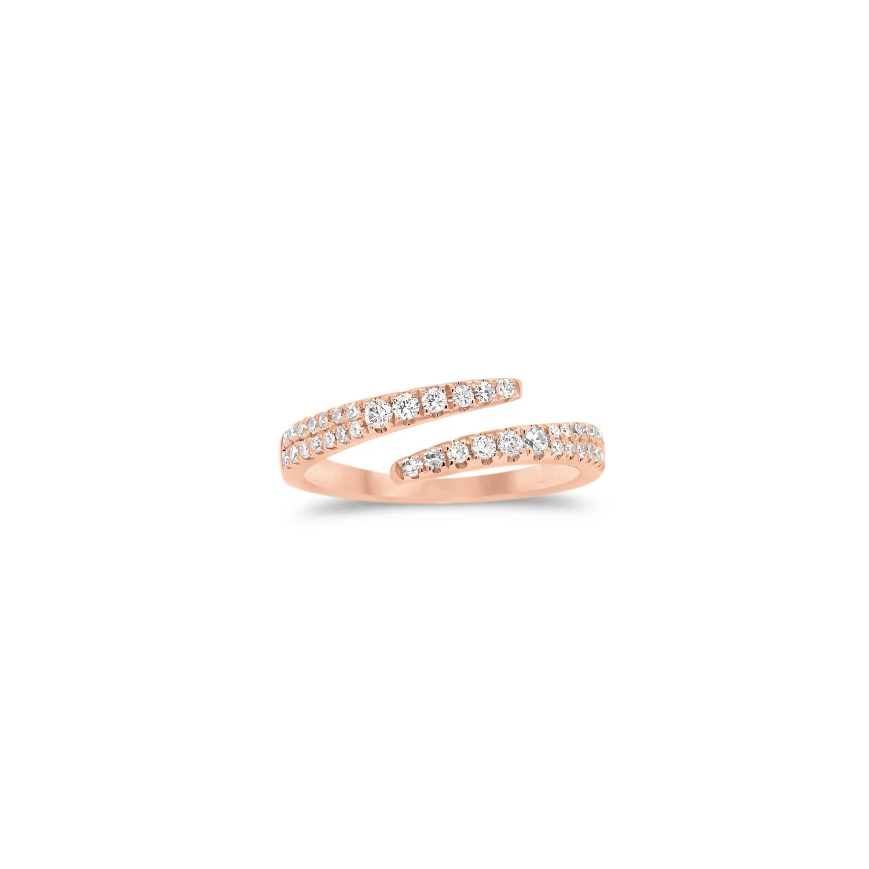 Diamond Open Wrap Pinky Ring