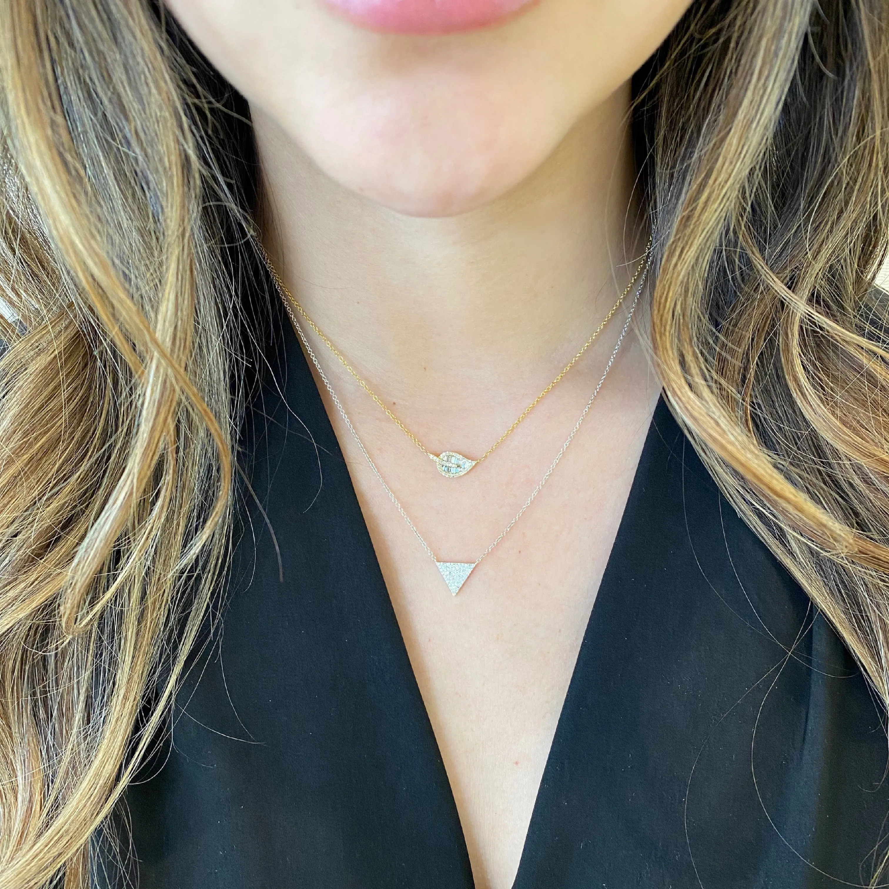 Diamond Triangle Pendant Necklace