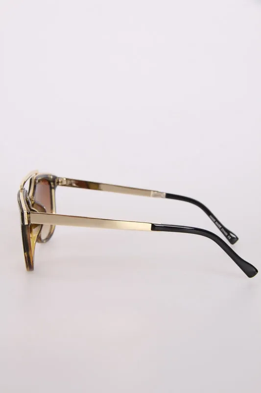 Double Brow Light Metal Frame Sunglasses