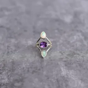 Double Delight - Opal and Amethyst Ring