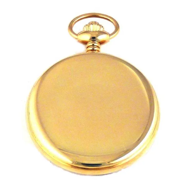 Dueber 442-241 Pocket Watch, Genuine Mother of Pearl Dial, with Moon Phase, Gold Plated Steel Case