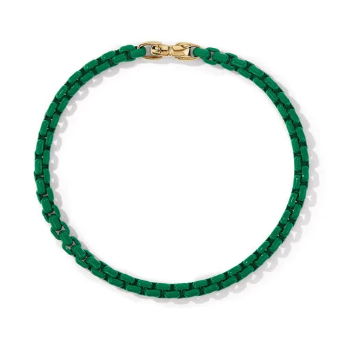 DY Bel Aire Chain Bracelet in Emerald Green with 14K Yellow Gold Accent, Size Medium