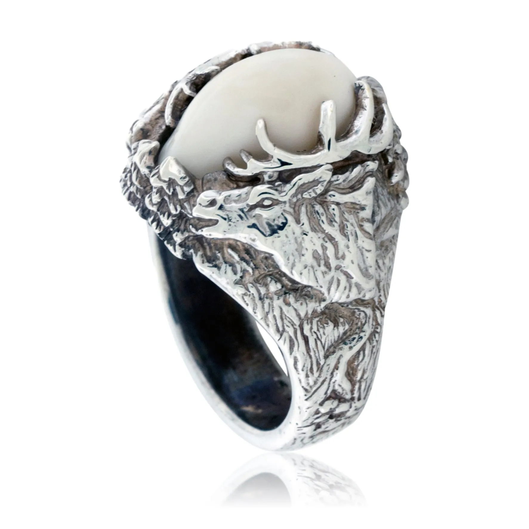 Elk Ivory Tooth Trophy Antler Ring