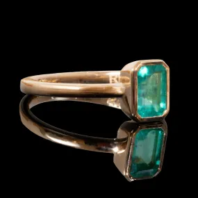 Emerald Bezel Ring In Gold