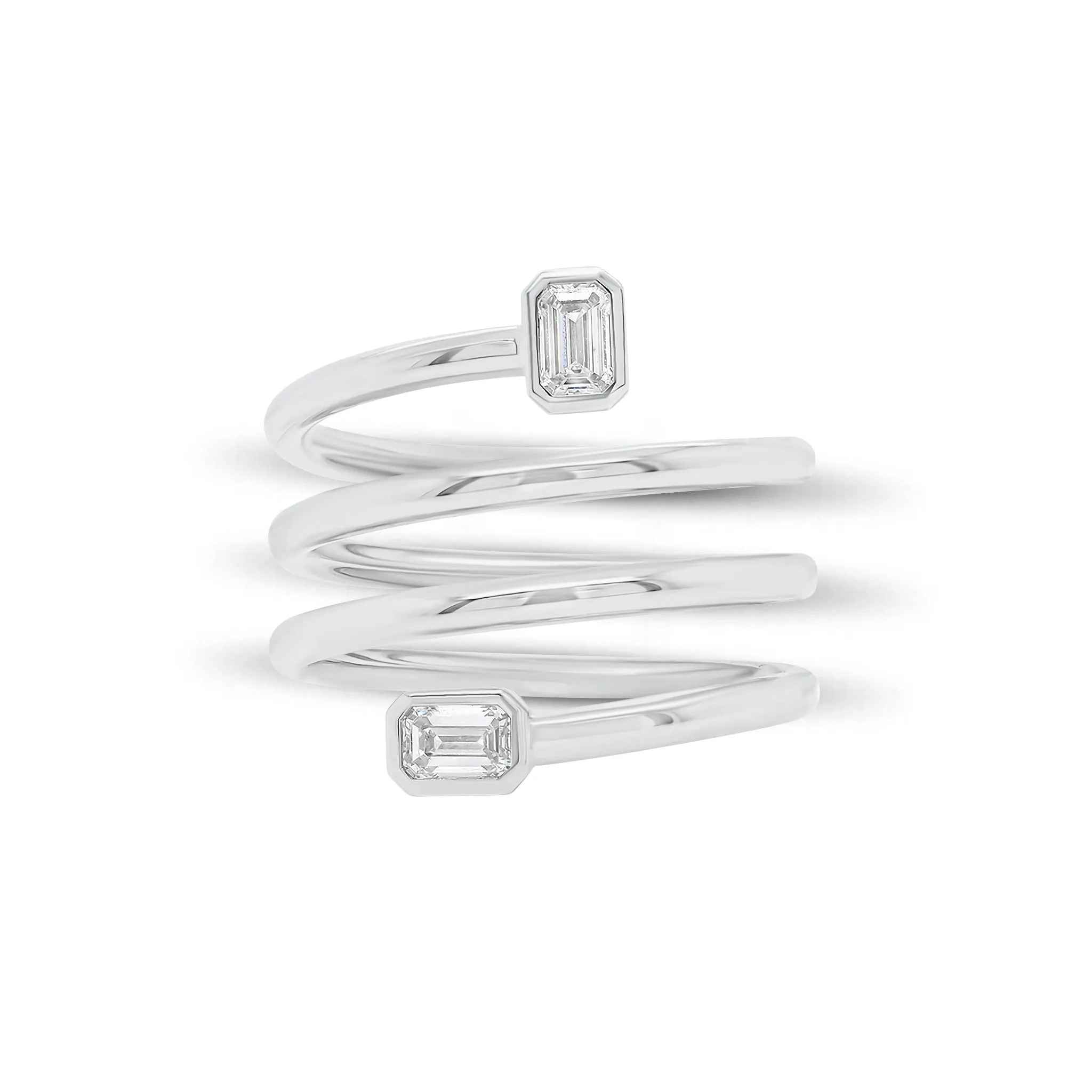 Emerald-Cut Diamond Wrap Ring