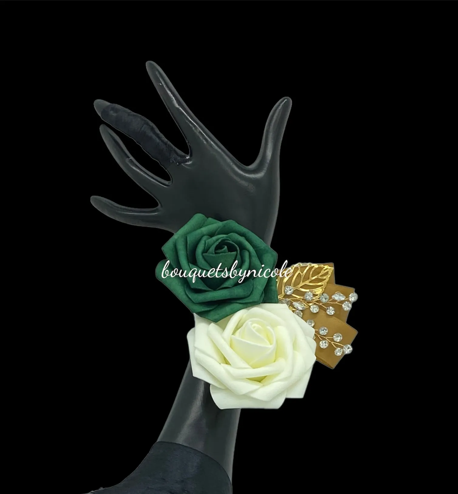 Emerald Green Ivory ~ Customized Boutonniere l Lapel Pin l Real Touch Roses l Prom l Men's Formal l BOUT- 007