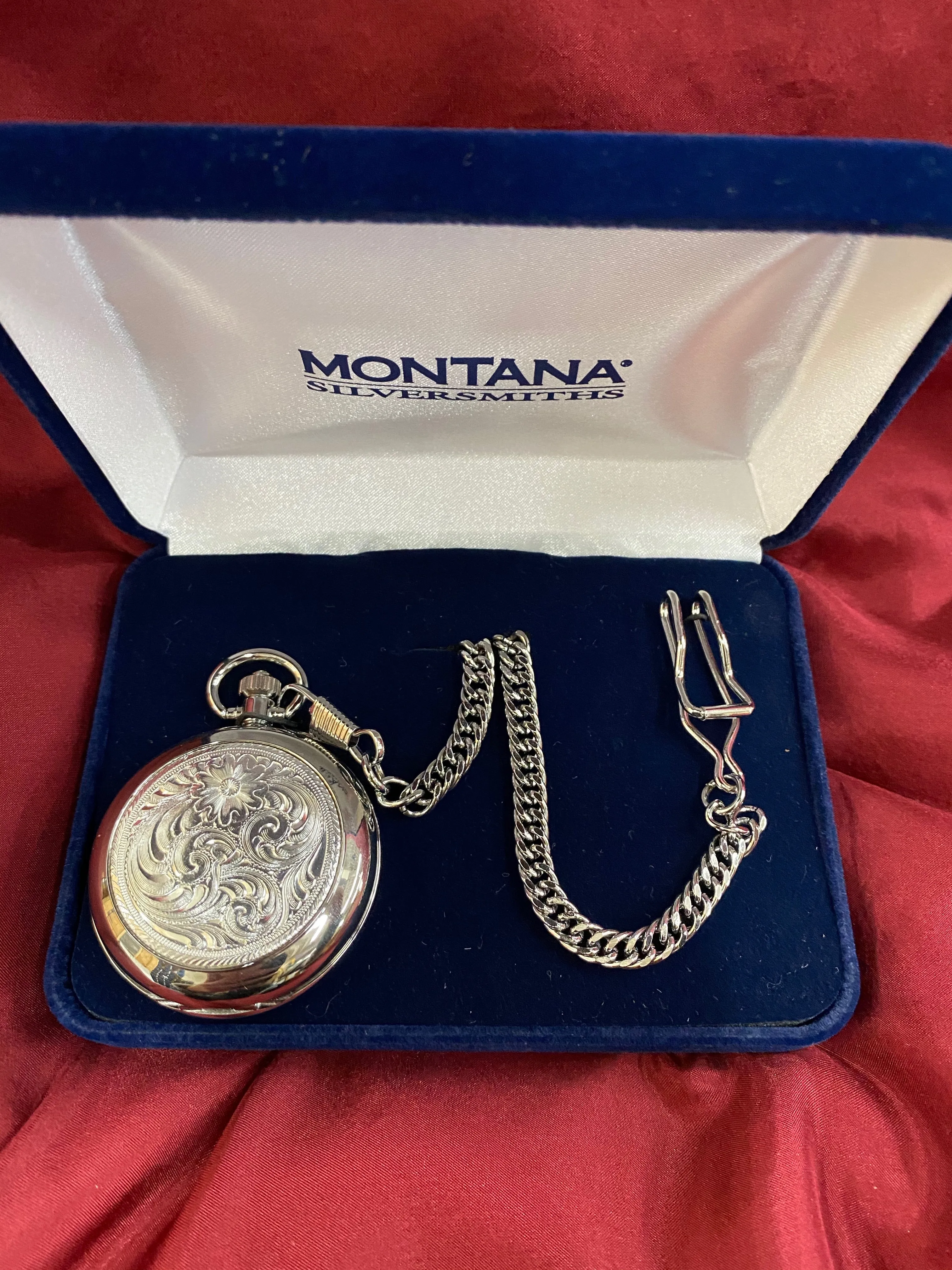 ENGRAVED SILVER POCKET WATCH