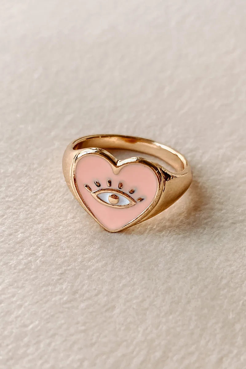 Eye've Heard It All Before Statement Ring (Peach)