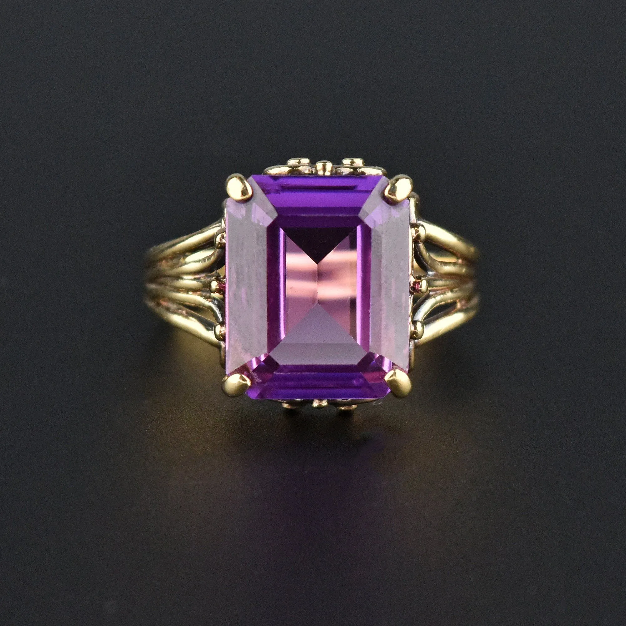 Fine Gold Alexandrite Color Change Sapphire Ring, Sz 6