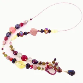 Fiona: Gemstone Lariat Necklace with Lemon Quartz