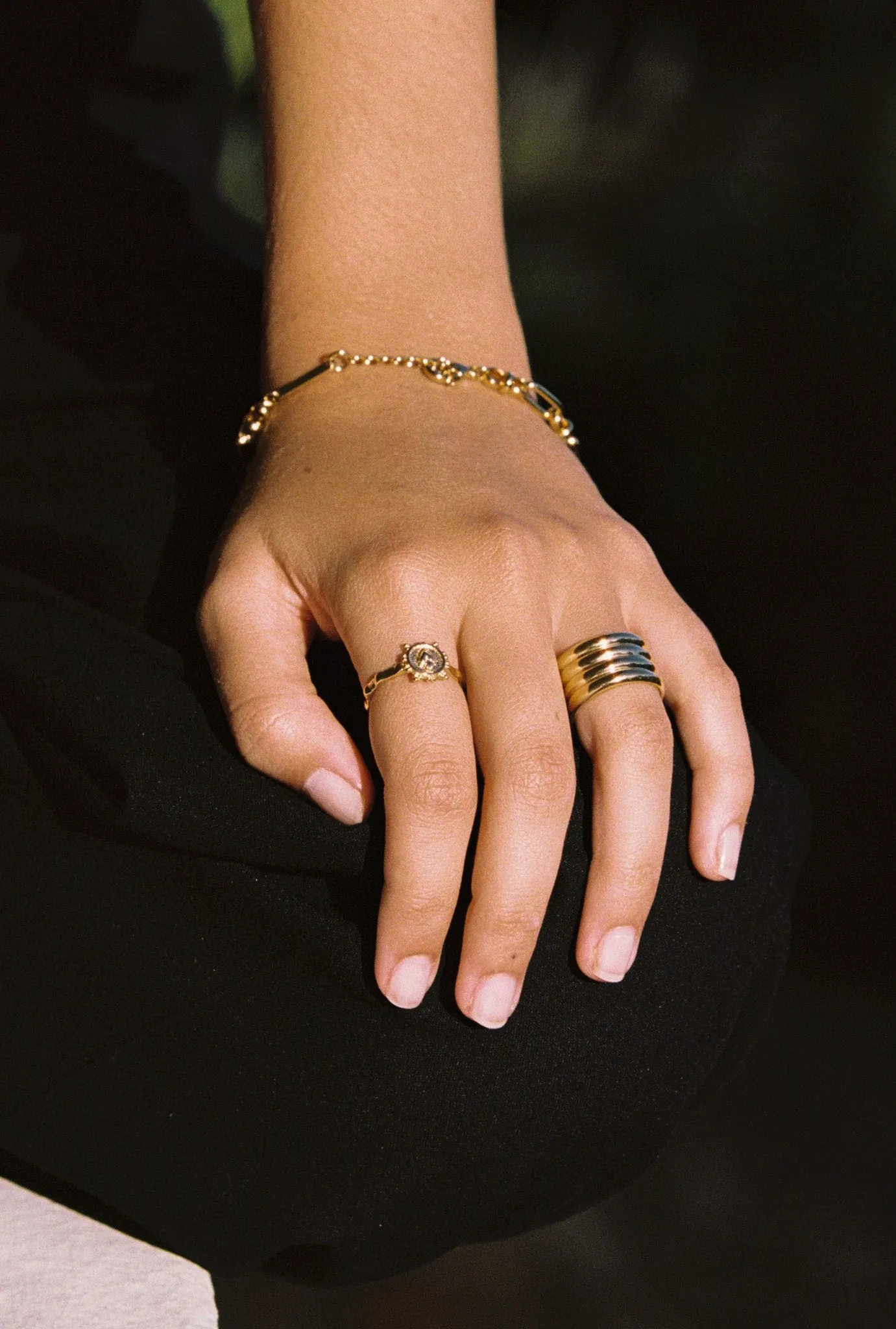 Flaming heart ring gold plated