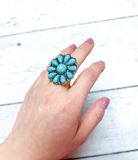 Flower Turquoise Ring