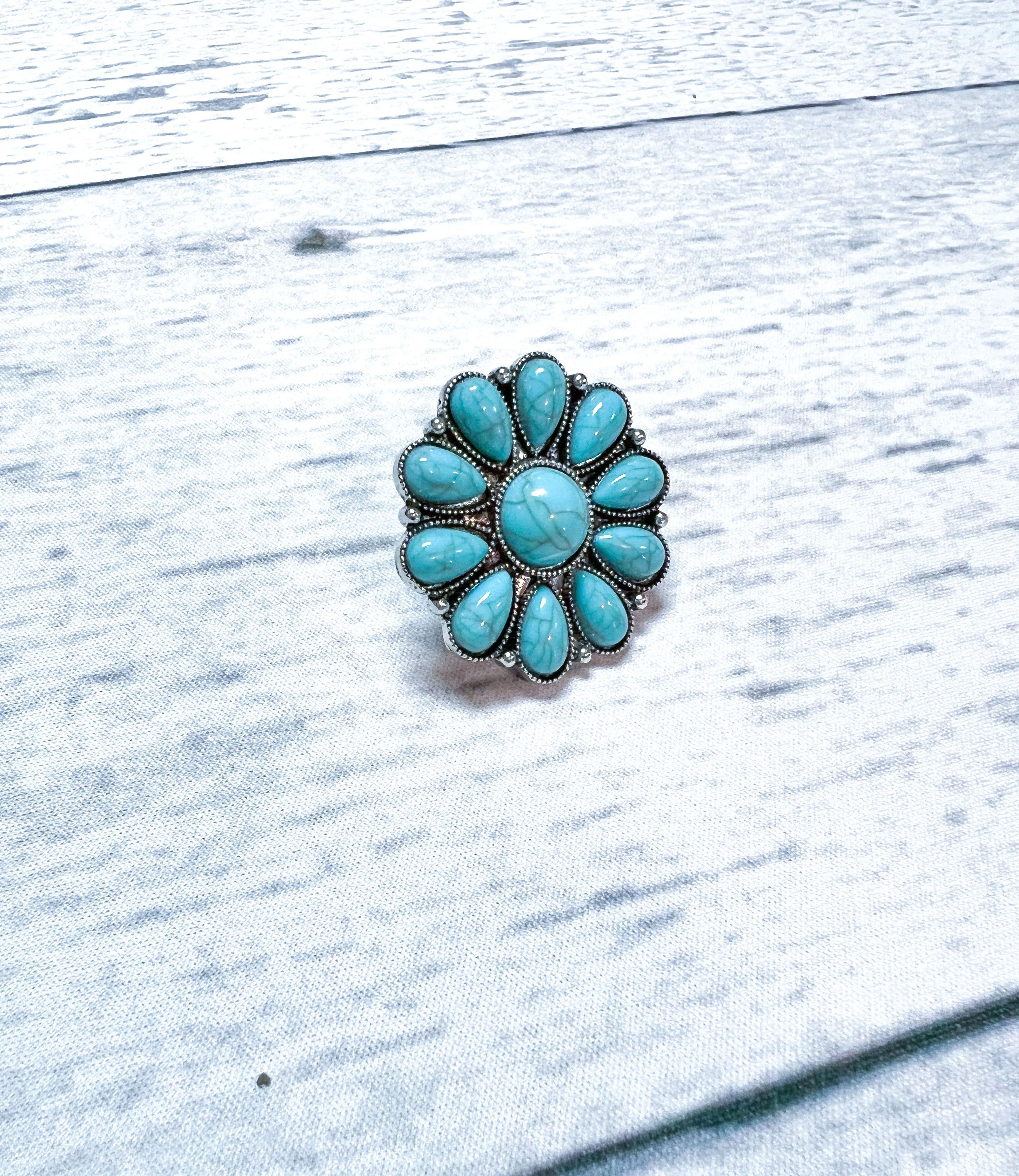 Flower Turquoise Ring