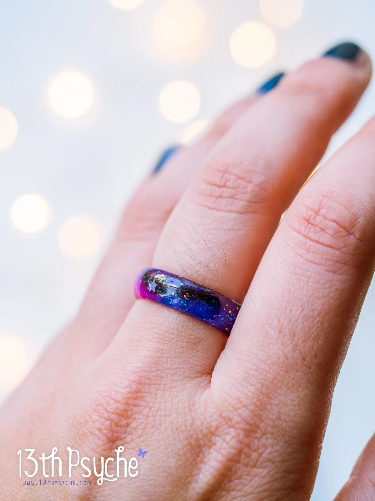 Galaxy nebula resin ring