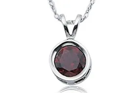 Garnet Bezel Necklace