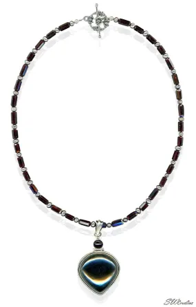 Garnet Gemstone Pearl Beaded Necklace