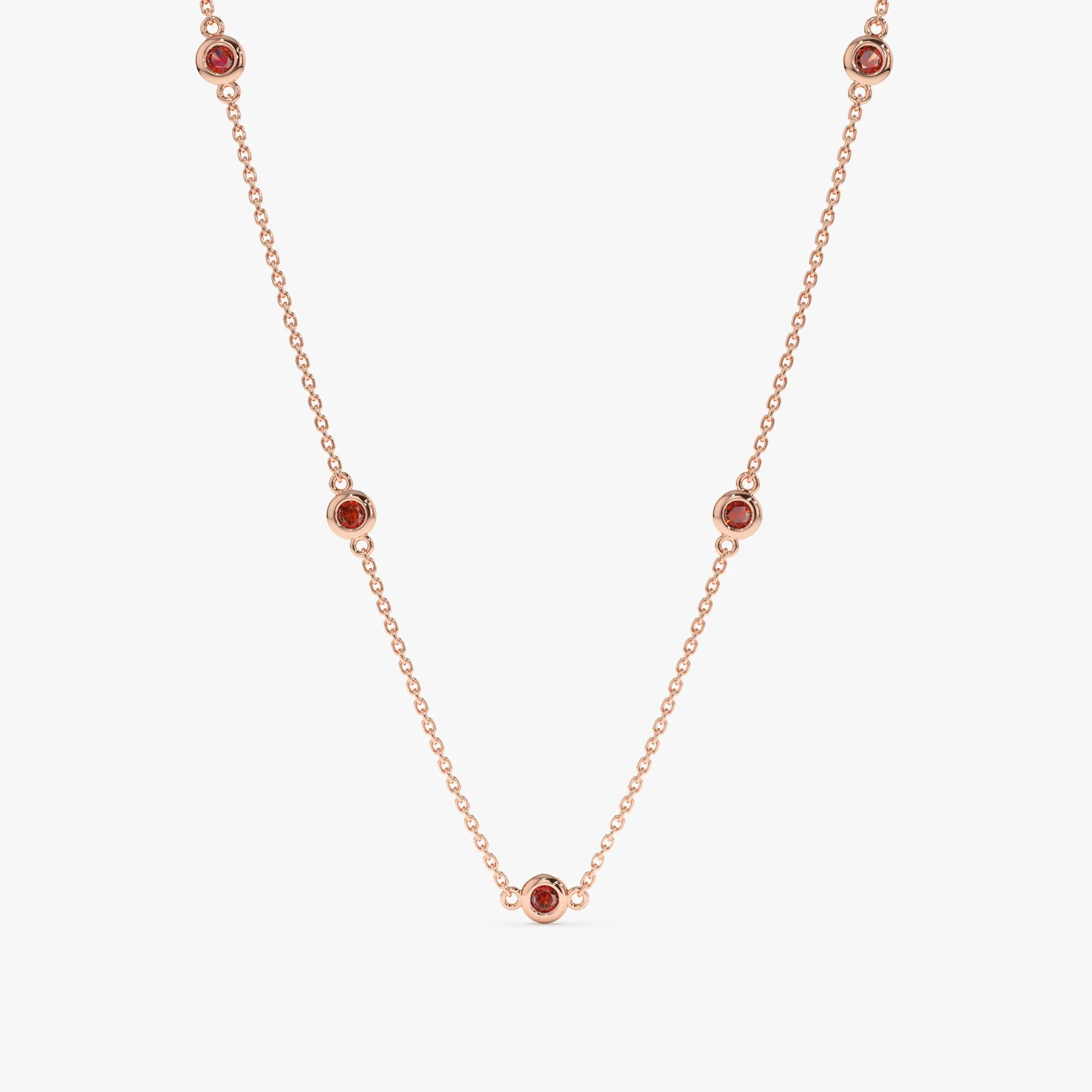 Garnet Station Necklace, Gwen