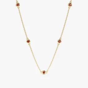 Garnet Station Necklace, Gwen