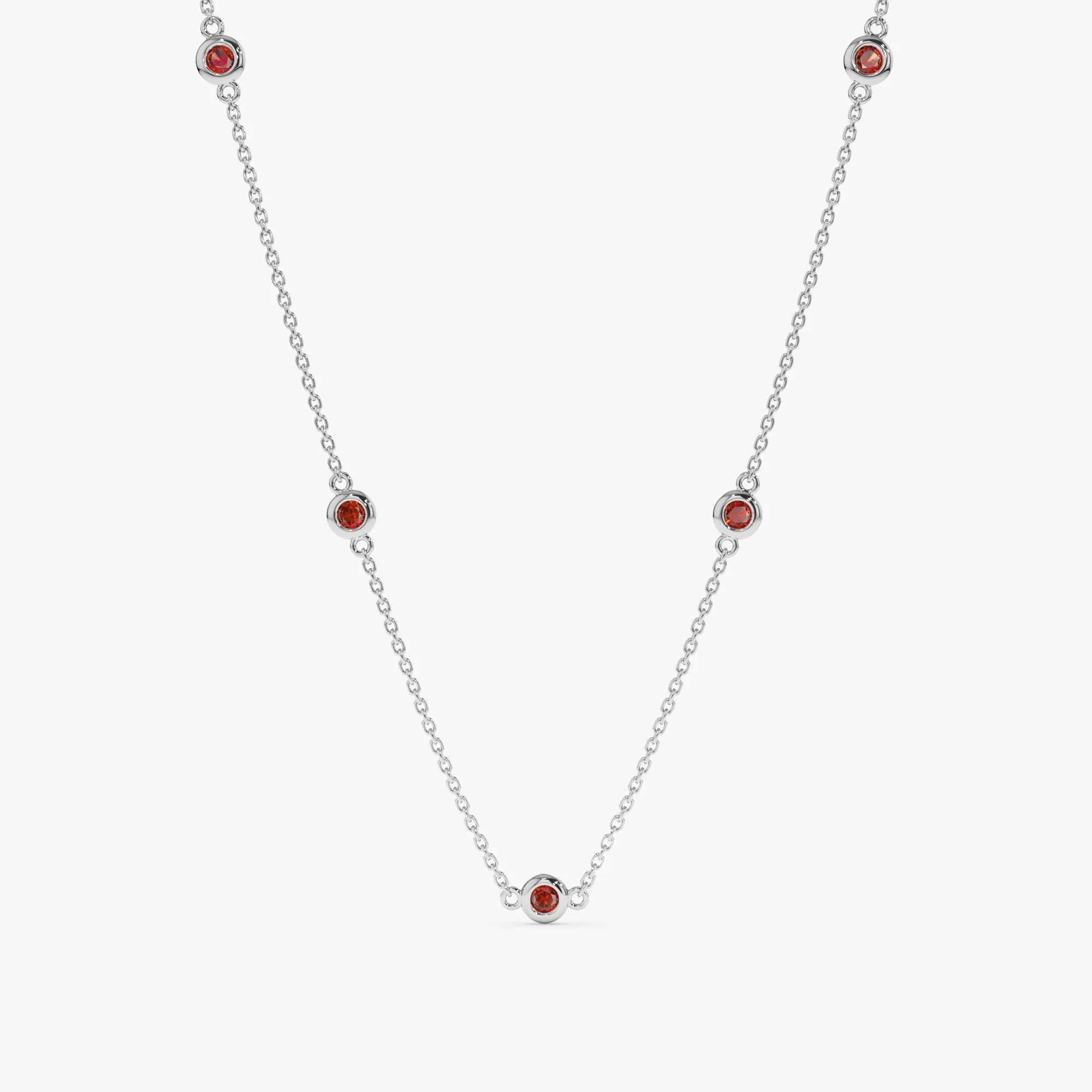 Garnet Station Necklace, Gwen