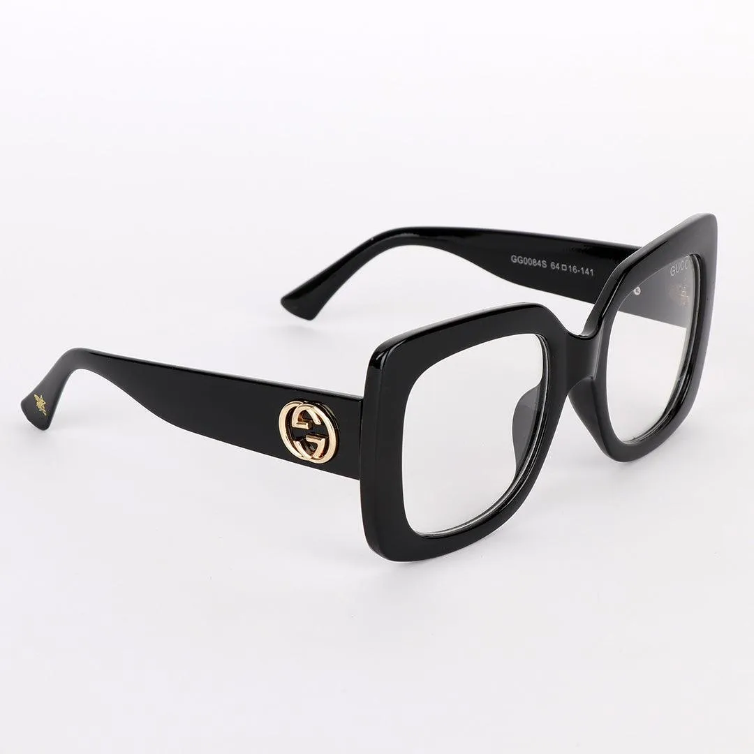 GC Luxury Square Crested Hand Black Sunglasses